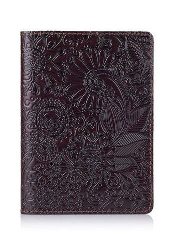 Шкіряна обкладинка на паспорт HiArt PC-01 Mehendi Art коричнева Коричневий Hi Art (268371394)