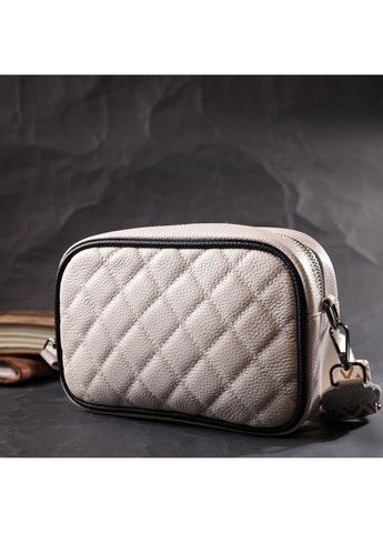 Женская сумка через плечо на одно отделение из натуральной кожи 22383 Белая Vintage (276457515)