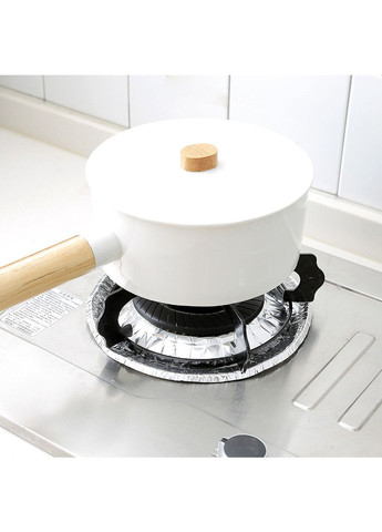 Набір із 5 захисних накладок круглих антипригарних на плиту з алюмінієвої фольги фольга для газових плит Kitchen Master (261550977)