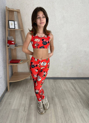 Детский спортивный костюм «Мини Маус» лосины и топ для девочки No Brand міні маус (276393180)