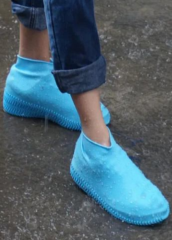 Силиконовые чехлы бахил для обуви от дождя и грязи размер S (32-36) Голубые No Brand (273394909)