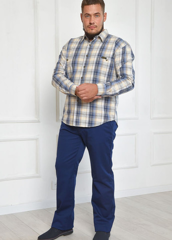 Темно-синие зимние прямые штаны мужские батальные на флисе темно-синего цвета размер 38 Let's Shop