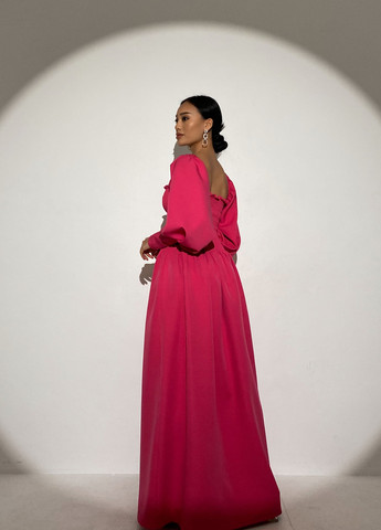 Малиновое вечернее шикарное вечернее платье в малиновом цвете Jadone Fashion однотонное