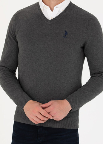 Серый свитер мужской U.S. Polo Assn.