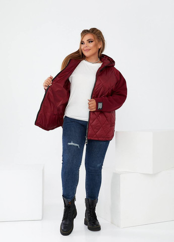 Бордовая женская куртка демисезонная цвета бордо р.48/50 376079 New Trend