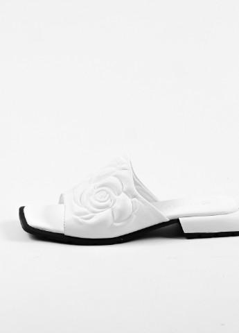 Шльопанці жіночі білі шкіра троянди Guero (257041990)
