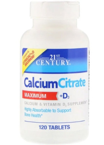Calcium Citrate Maximum + D3 120 Tabs CEN-27493 21st Century (256719717)
