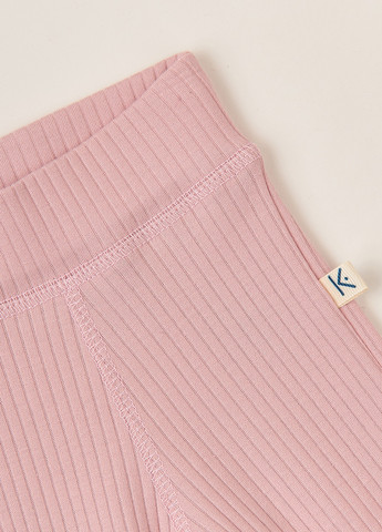 Рожевий демісезонний комплект смужка рожева пудра (боді з довгим рукавом та штани) KRAKO
