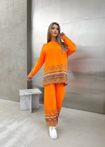 Женский вязанный костюм цвет оранжевый р.42/48 448134 New Trend (274531946)