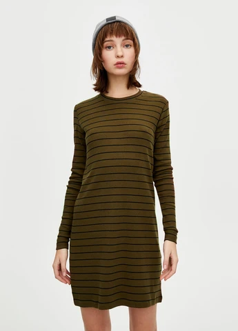 Темно-зелена сукня демісезон,болотний-чорний, Pull & Bear