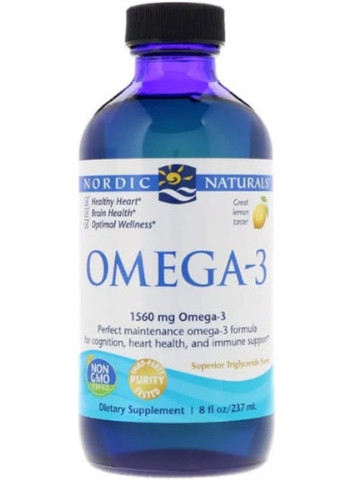 Omega-3, 8 fl oz 237 ml Lemon NOR-02763 Nordic Naturals (256720895)