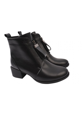 Черные ботинки женские из натуральной кожи, на большом каблуке, черные, SAVIO 190-20/22DHC