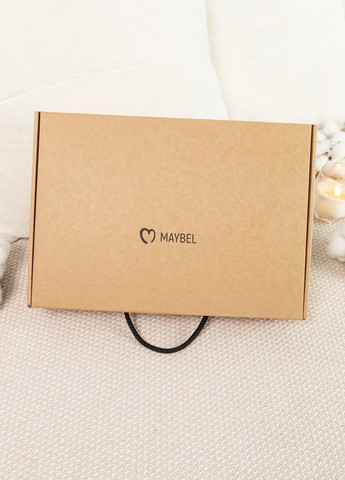 Подарочный набор тапочки-балетки, косметическая повязка та косметичка Шоколадный Maybel (277696388)