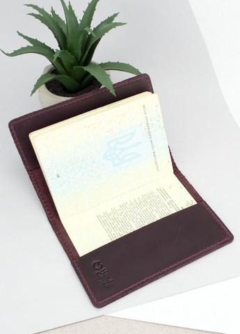Обкладинка на паспорт шкіряна HC0073 бордова HandyCover (269368238)