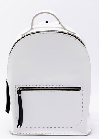 Рюкзак кожаный 28х23х10 см Белый гладкий Miros (258701070)