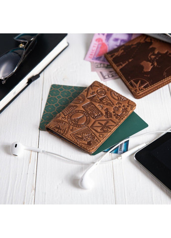 Обложка для документов из кожи HiArt AD-03 Shabby Cumaru Let's Go Travel Рыжий Hi Art (268371236)