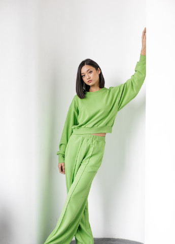 Широкие брюки со стрелками green tea MORANDI (257100270)