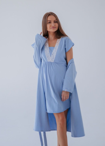Комплект ночная рубашка + халат для беременных и кормящих HN марія (260817148)