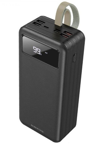Повербанк портативна батарея (60000 mAh, 4USB + Type-C + Micro-USB + Lightning, 2A, LED дисплей) - Чорний Borofone dbt09 (259018106)