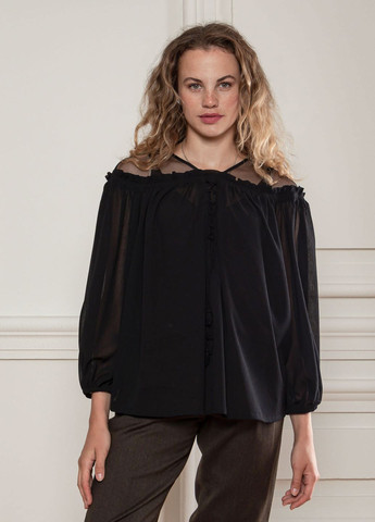 Черная летняя шифоновая блуза сохо Dolcedonna
