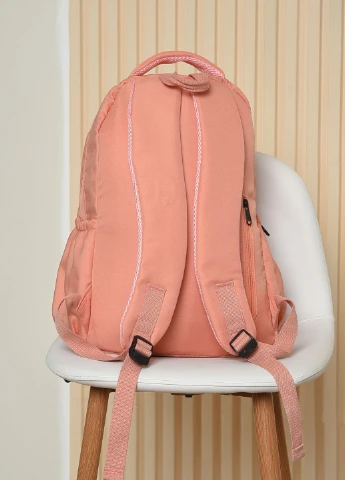 Рюкзак жіночий однотонний персикового кольору Let's Shop (260375946)