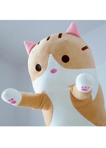 Дитяча м'яка іграшка подушка обіймашка антистрес кіт Батон 70 см плюш (474533-Prob) Коричневий Unbranded (258685351)