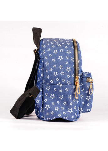Детский небольшой джинсовый синий рюкзак со звёздами на каждый день вместительный 5 литров No Brand (258591274)
