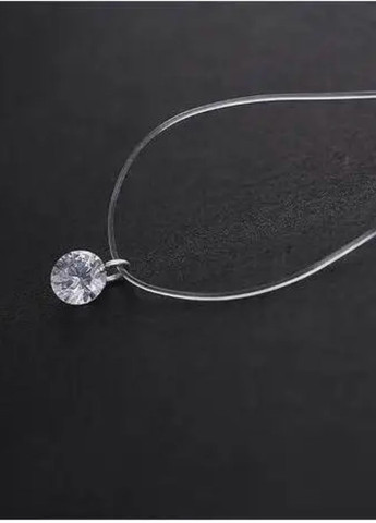 Кулон камінчик прозорий на одному кріпленні на волосіні-резинці під срібло No Brand (275399029)