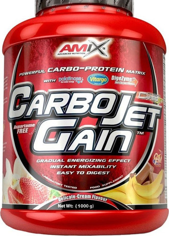 Гейнер CarboJet® Gain 1000g (Chocolate) Amix Nutrition (259374071)
