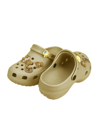 Женские кроксы с джибитсами коричневые 139-381 LuckLine (259960062)