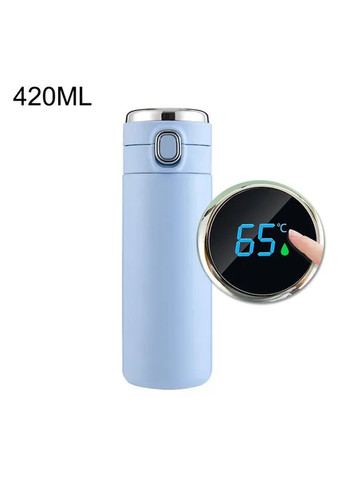 Розумний термос із датчиком температури та дисплеєм Vacuum 420 мл — блакитний More (269462817)