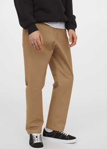 Бежевые кэжуал летние брюки H&M