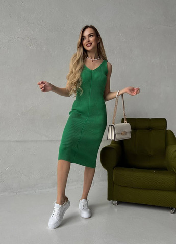 Зеленое женский сарафан миди цвет зеленый р.42/46 433003 New Trend