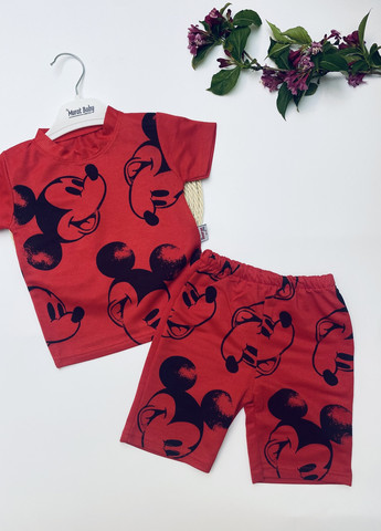 Красный летний стильный костюм для мальчиков летний красный Murat baby