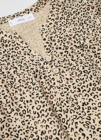 Бежевая повседневный рубашка леопардовый Mango