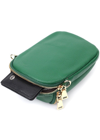 Цікава сумка для жінок з м'якої натуральної шкіри 22341 Зелена Vintage (276457501)