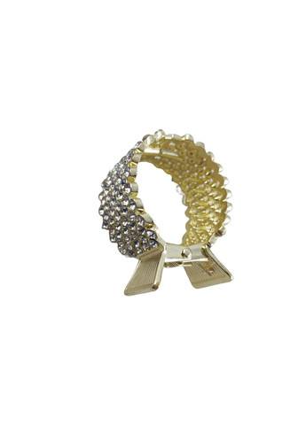 Заколка - краб для волос Кольцо со стразами золотистый металл, диаметр 3,5см (138701-3) No Brand (259036565)