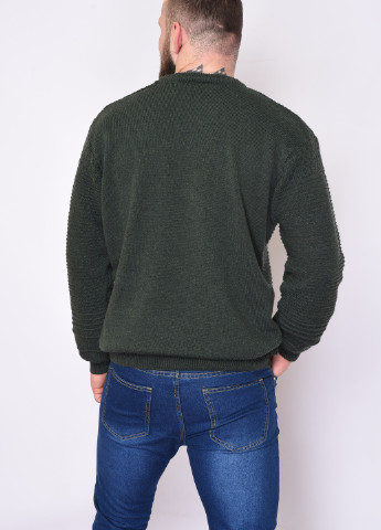 Темно-зеленый зимний свитер мужской зимний темно-зеленого цвета Let's Shop