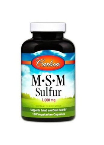 MSM Sulfur 1000 mg 180 Veg Caps Carlson Labs (256724339)