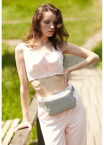 Жіноча шкіряна поясна сумка Dropbag Mini сіра - BN-BAG-6-SHADOW BlankNote (264478298)