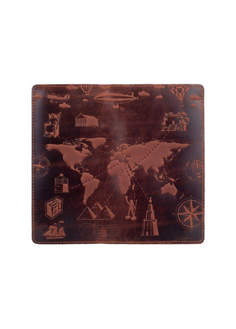 Кожаный бумажник WP-05 7 wonders of the world коричневый Коричневый Hi Art (268371150)
