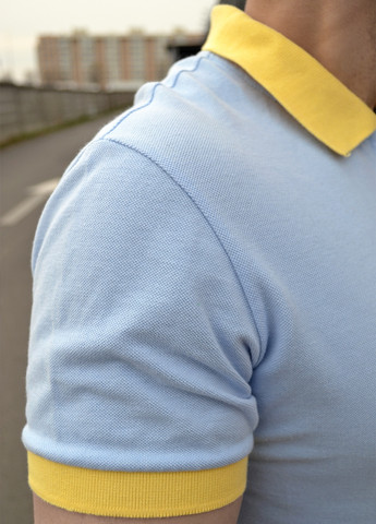 Светло-голубой футболка-поло sewing house для мужчин ZM однотонная