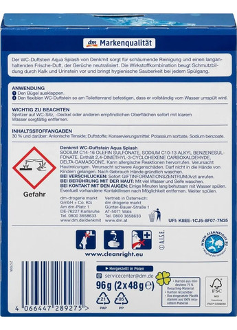 Підвісні таблетки для унітаза WC Multi-Aktiv Ocean Splash 2шт. Denkmit (276970859)