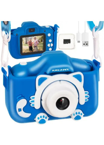 Дитячий цифровий фотоапарат з екранчиком іграми іграми картою на 32 ГБ у комплекті 5х10,5х6 см (475820-Prob) Синій Unbranded (271955580)