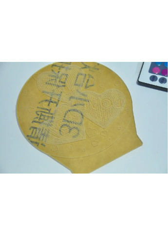 3D светильник ночник лампа с иллюзией объемной картинки с пультом (473855-Prob) I love You черный Unbranded (256675425)