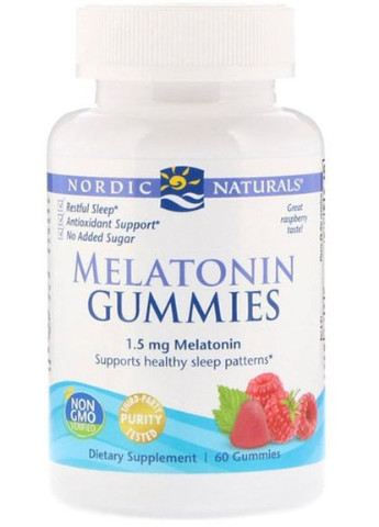 Melatonin Gummies 1,5 mg 60 Gummies Raspberry NOR30188 Nordic Naturals (256723264)