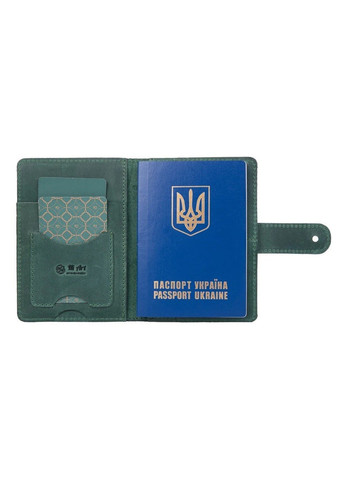 Обкладинка для паспорта зі шкіри PB-02/1 Shabby Alga Темно-зелений Hi Art (268371793)