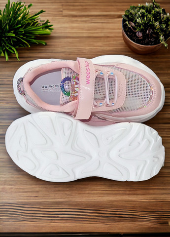 Светло-розовые демисезонные кроссовки для девочки 3602р Weestep