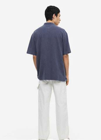 Темно-сіра чоловіча футболка з коміром н&м (55689) s темно-сіра H&M
