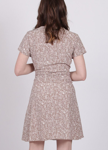Світло-коричнева кежуал сукня жіноча 120 білий софт капучино Актуаль